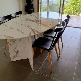 Comedor Piedra Sinterizada Ovalo
